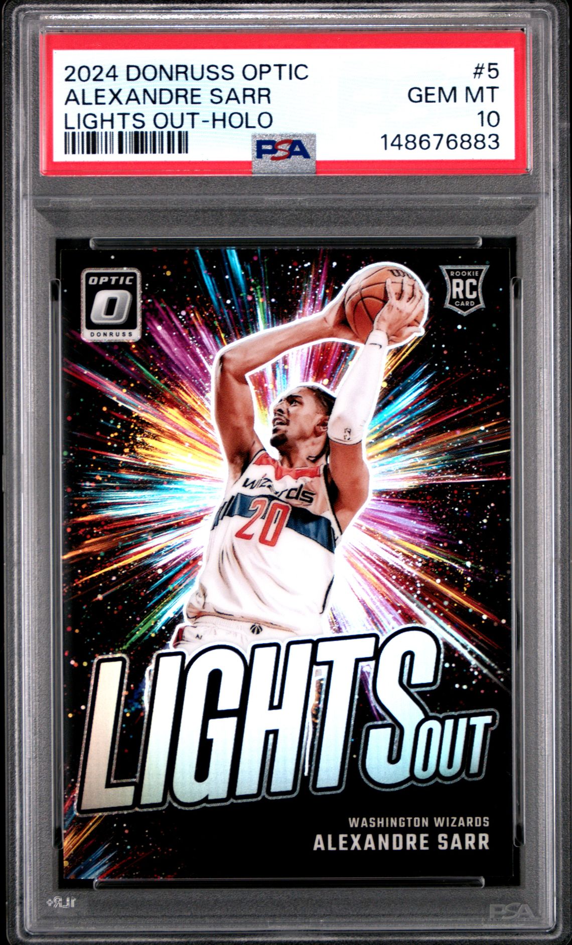 2024 Panini PANINI DONRUSS OPTIC LIGHTS OUT HOLO #5 Alexandre Sarr front