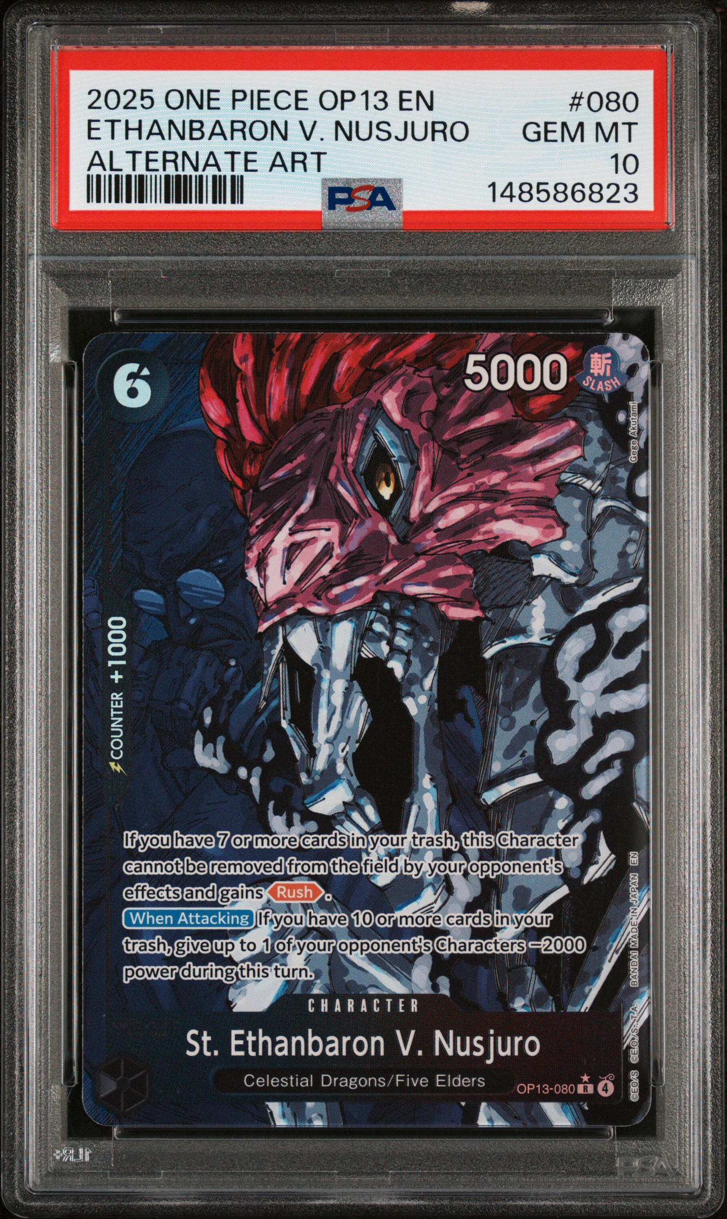 2025 #080 St. Ethanbaron V. Nusjuro PSA 10 One Piece OP13-Carrying on His Will