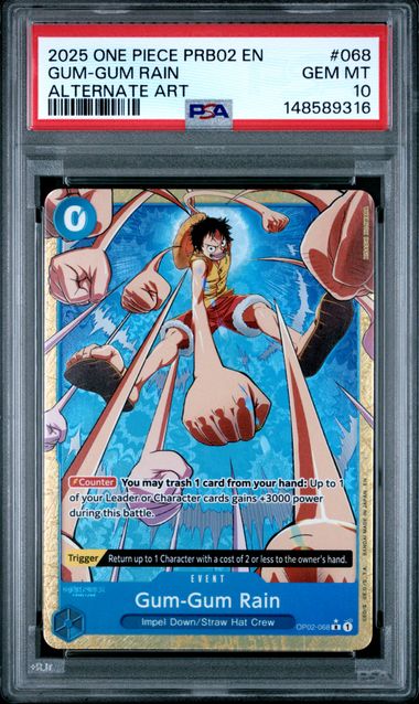 2025 One Piece Prb02 En Alt Art #068 Gum-Gum Rain front