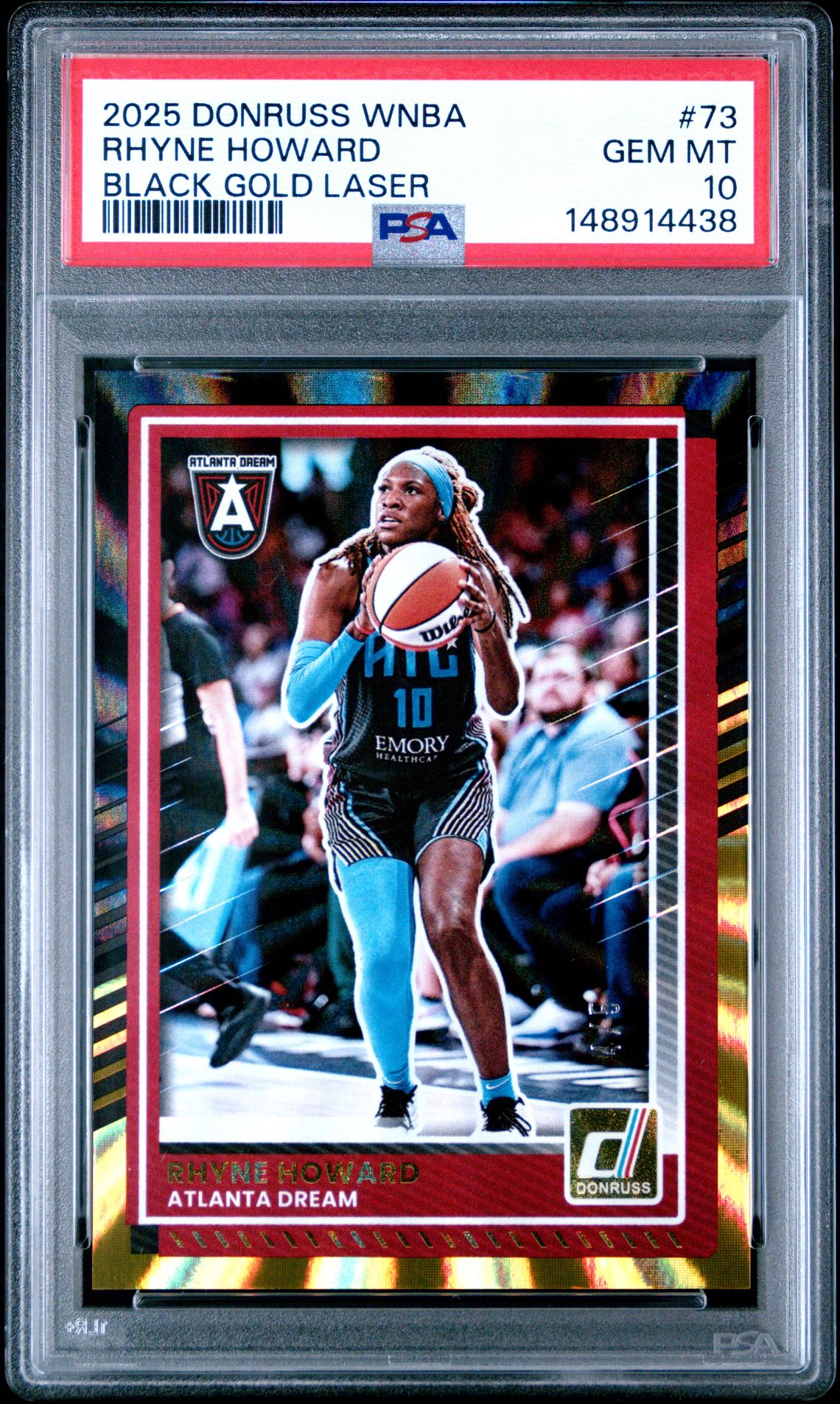 2025 Panini PANINI DONRUSS WNBA BLACK GOLD LASER #73 Rhyne Howard front