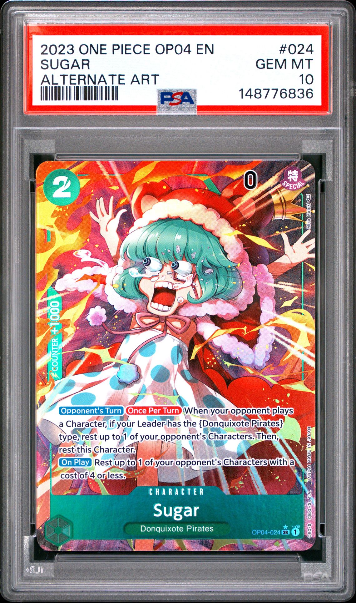 2023 One Piece ONE PIECE OP04-KINGDOMS OF INTRIGUE ALTERNATE ART #024 Sugar front