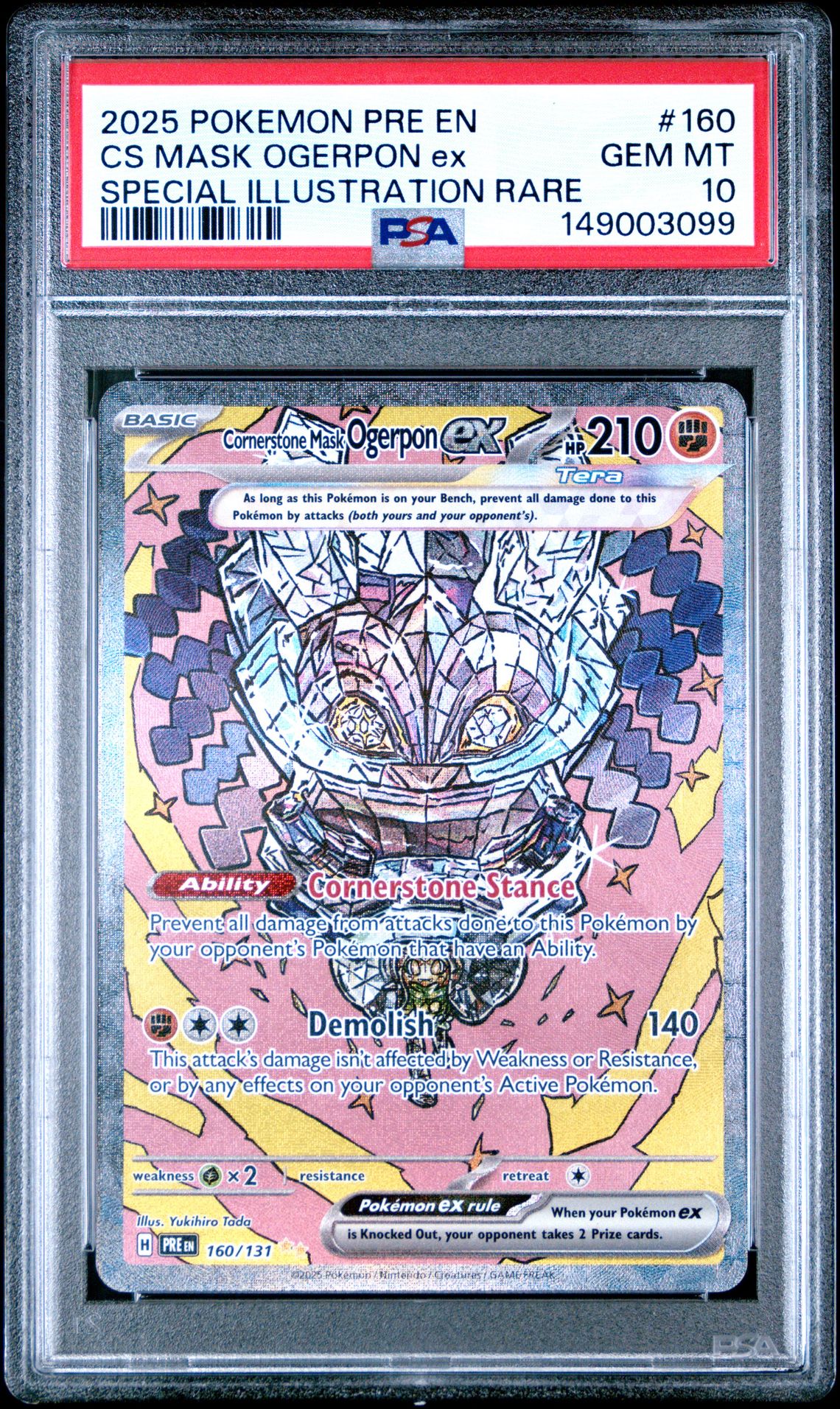 2025 Pokemon POKEMON PRE EN-PRISMATIC EVOLUTIONS SPECIAL ILLUSTRATION RARE #160 Cs Mask Ogerpon Ex front