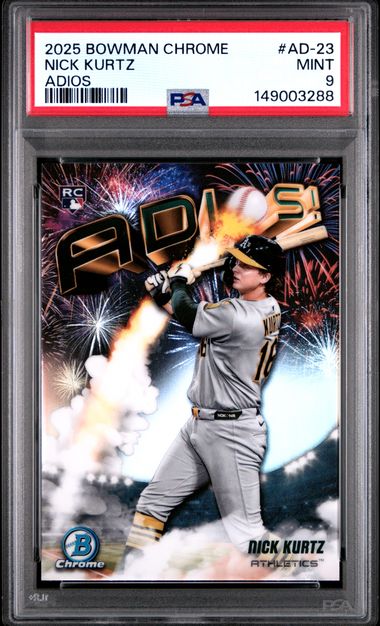 2025 Bowman Bowman Chrome #AD-23 Adios Nick Kurtz front