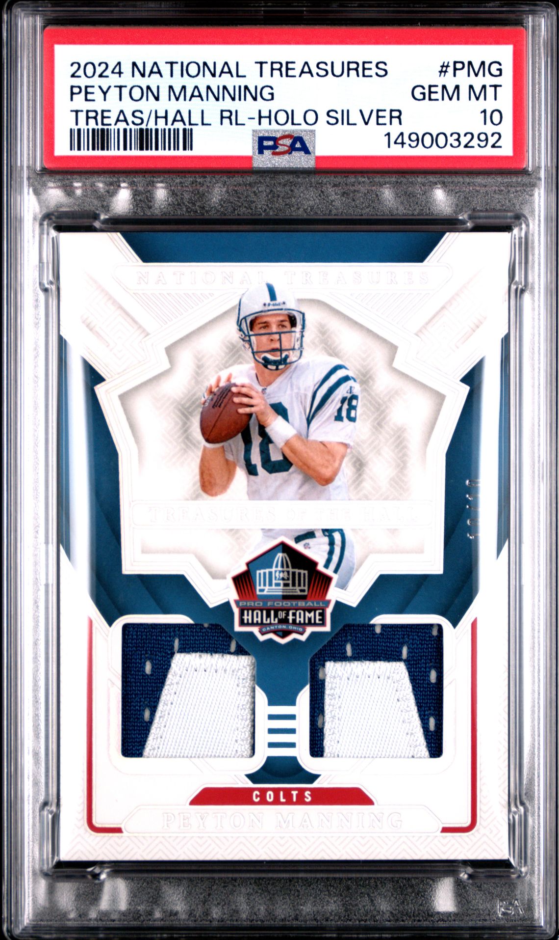 2024 Panini Panini National Treasures Treasures Of The Hall Relics #PMG Peyton Manning front
