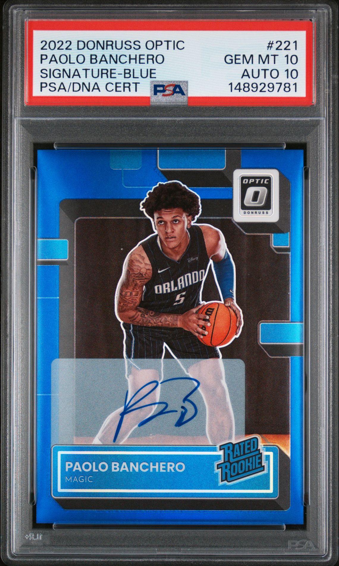 2022 Panini PANINI DONRUSS OPTIC SIGNATURE-BLUE #221 Paolo Banchero front