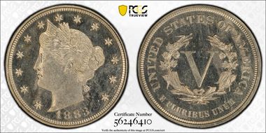 1883 5C No CENTS PR64