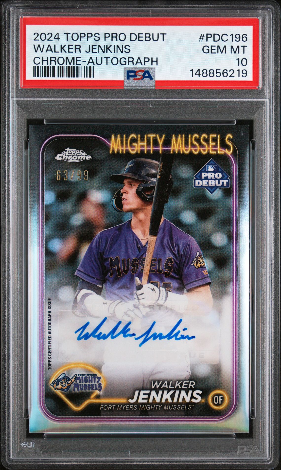 2024 Topps TOPPS PRO DEBUT CHROME-AUTOGRAPH #PDC196 Walker Jenkins front