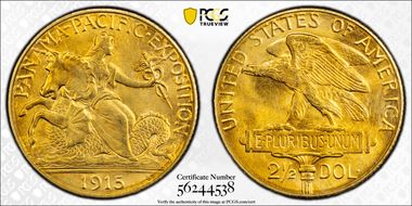 1915-S $2.50 Panama-Pacific MS66