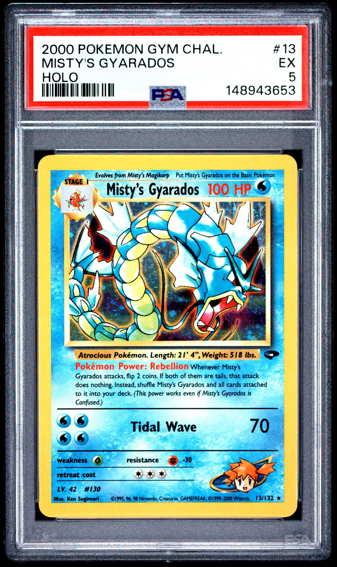 2000 Pokemon POKEMON GYM CHALLENGE HOLO #13 Misty's Gyarados front