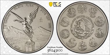 2018-Mo 5 Onza Libertad Ag - Antiqued SP70