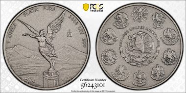2018-Mo Onza Libertad Ag - Antiqued SP70