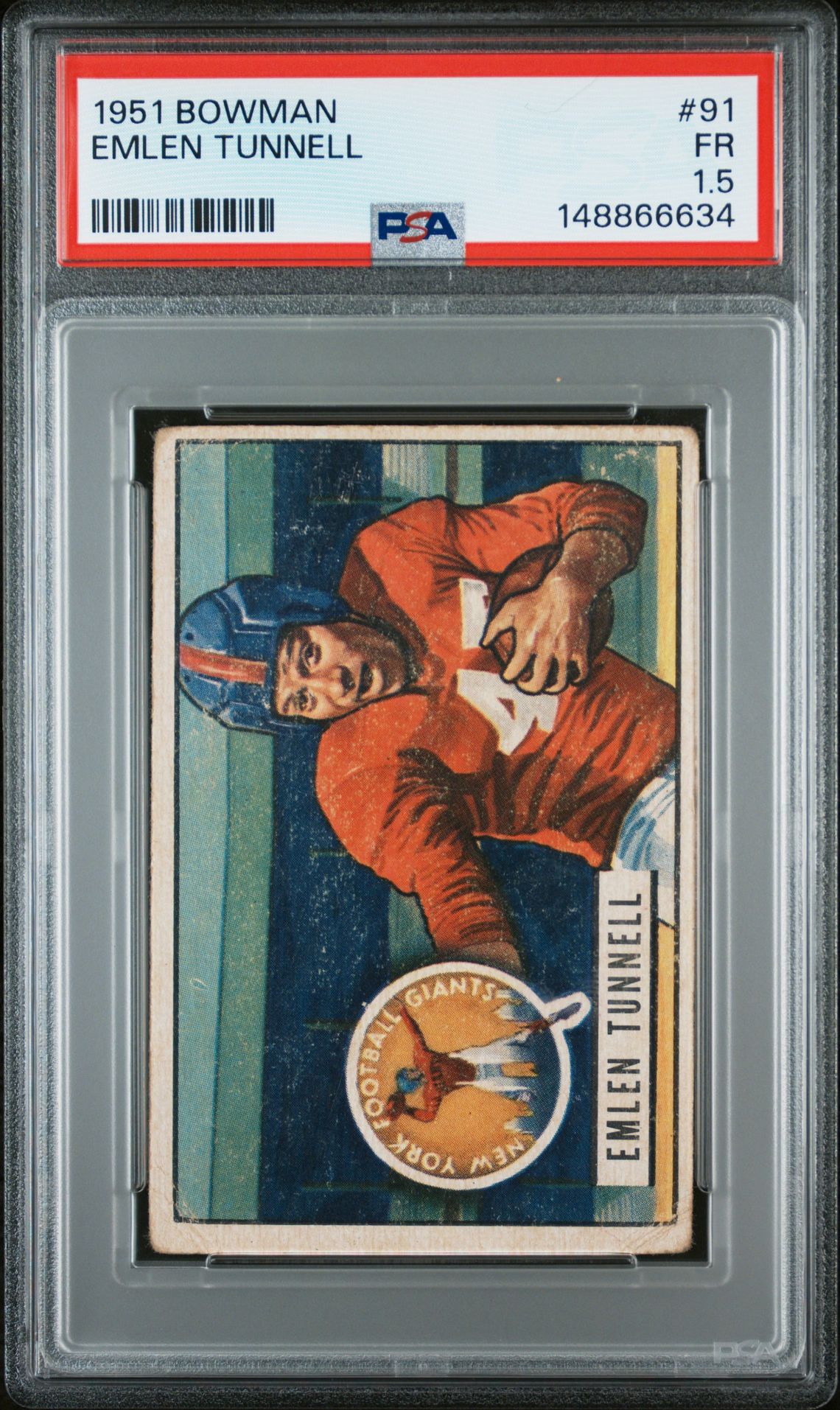 1951 Bowman BOWMAN #91 Emlen Tunnell front