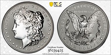2025-S $1 Morgan Dollar Rev PR Two-Coin Reverse Proof Set First Strike PR70