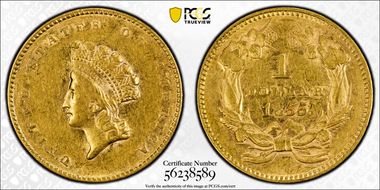 1855 G$1 AU50