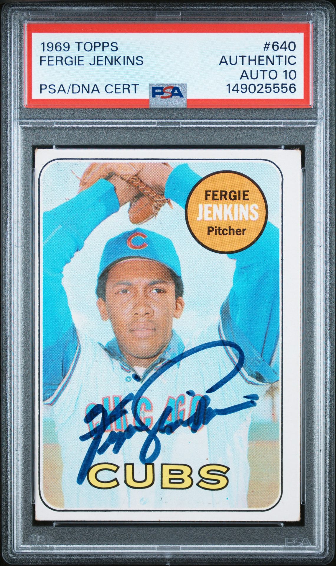 1969 Topps Auto #640 Fergie Jenkins front