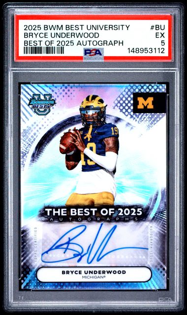 2025 Bowman Bowman Best #BU University Bryce Underwood front