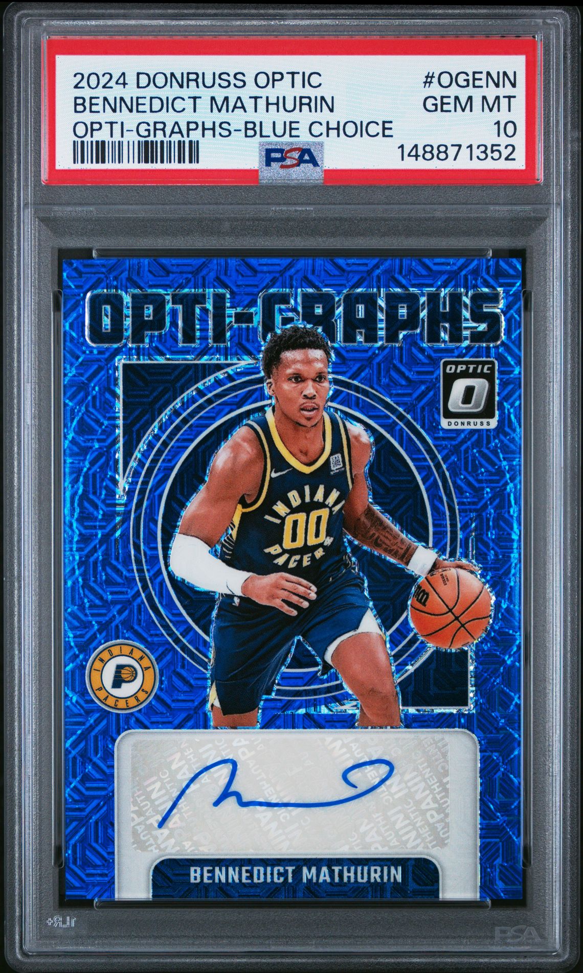 2024 Panini PANINI DONRUSS OPTIC OPTI-GRAPHS OPTI-GRAPHS-BLUE CHOICE #OGENN Bennedict Mathurin front