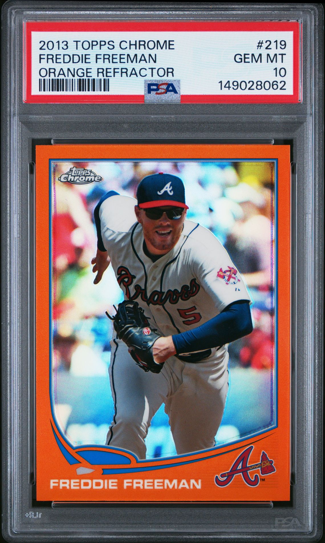 2013 Topps TOPPS CHROME ORANGE REFRACTOR #219 Freddie Freeman front