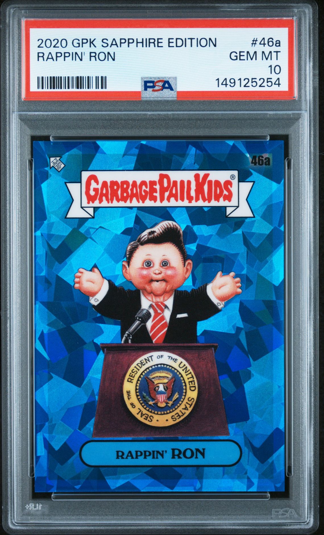 2020 Topps GARBAGE PAIL KIDS SAPPHIRE EDITION #46A Rappin' Ron front