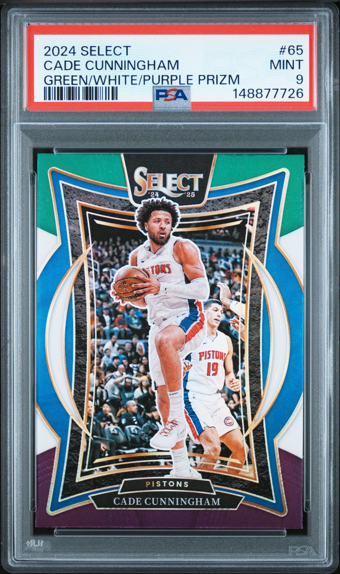 2024 Panini PANINI SELECT GREEN/WHITE/PURPLE PRIZM #65 Cade Cunningham front