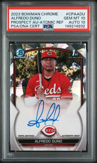 2023 Bowman Bowman Chrome Atomic Refractor Alfredo Duno front
