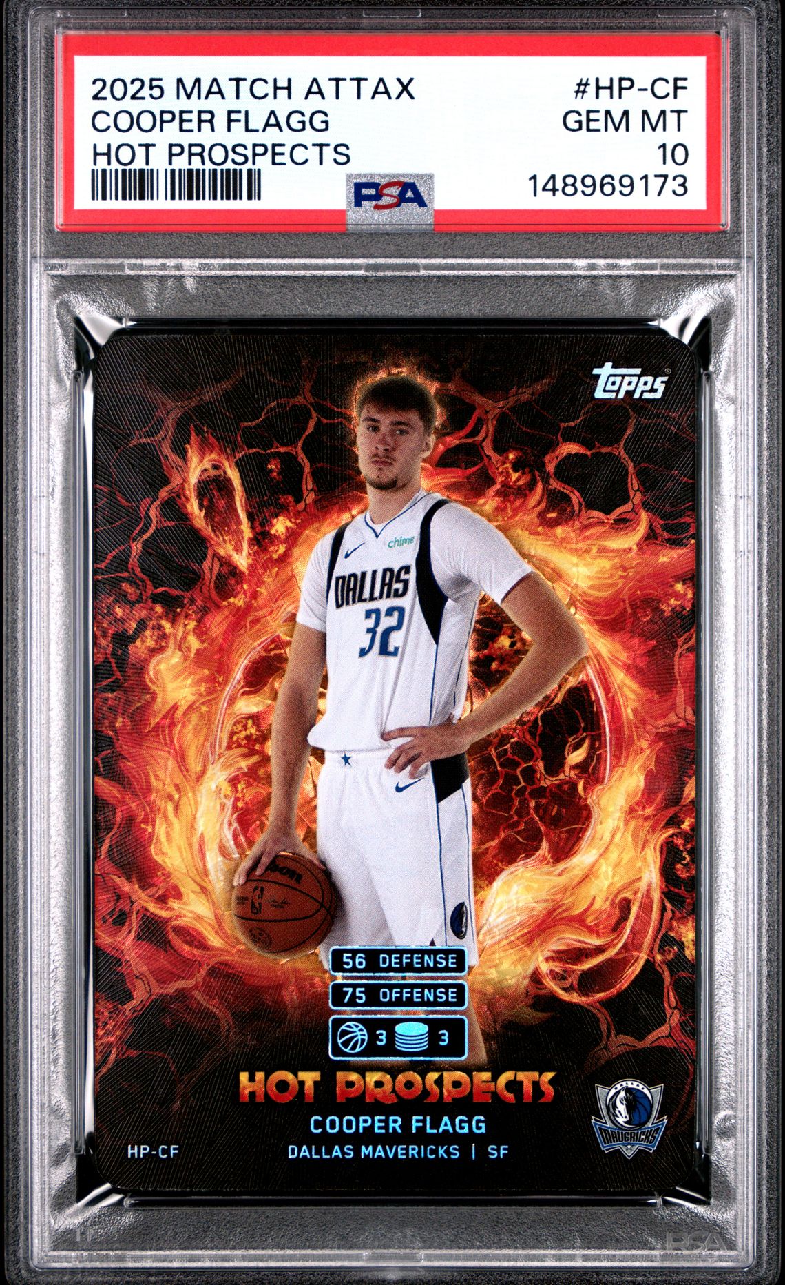 2025 Topps Match Attax Hot Prospects Cooper Flagg #Hp-Cf Gem Mt 10 front