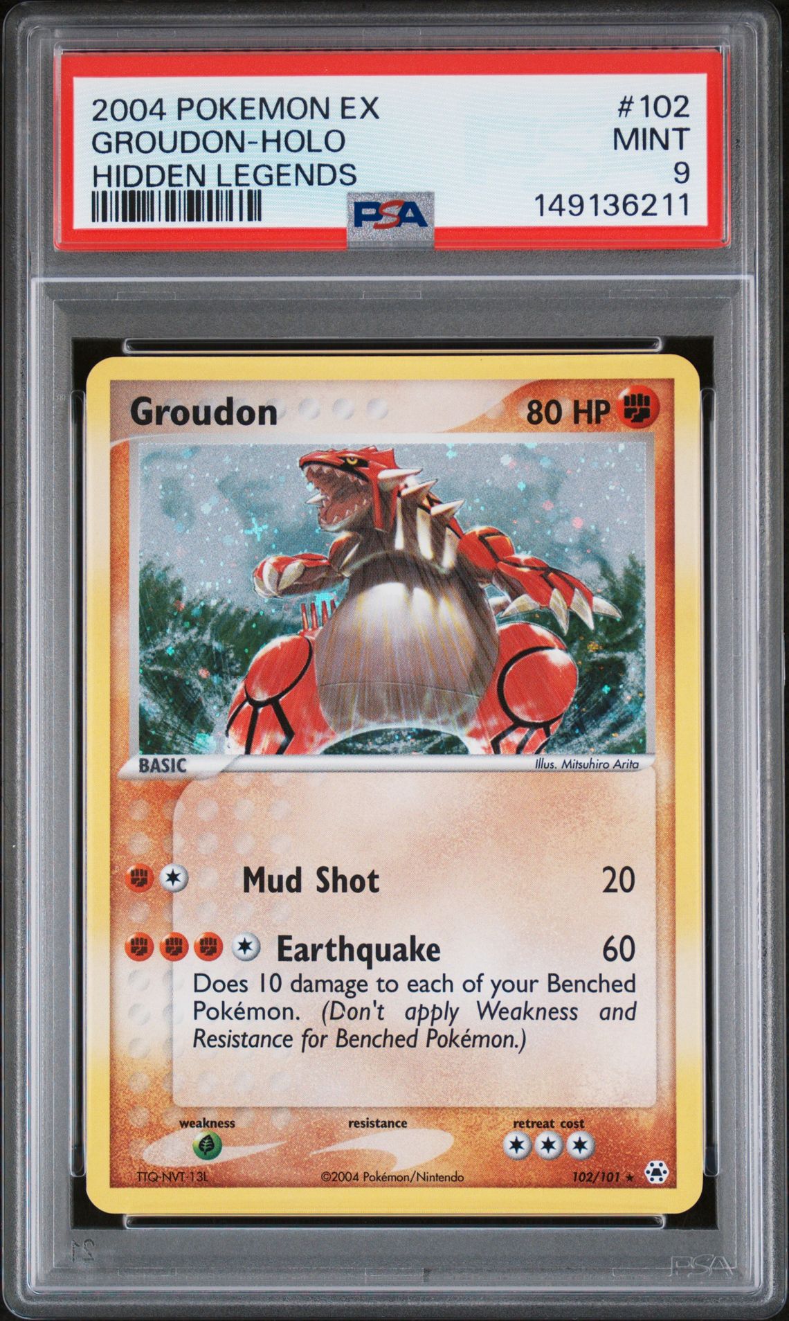 2004 Pokemon POKEMON EX HIDDEN LEGENDS #102 Groudon-Holo front