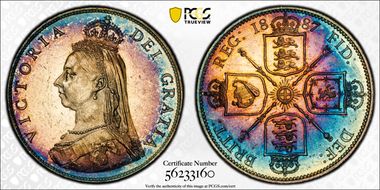 1887 Florin S-3925 Jubilee Head MS63