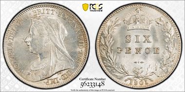 1901 6D S-3941 MS65