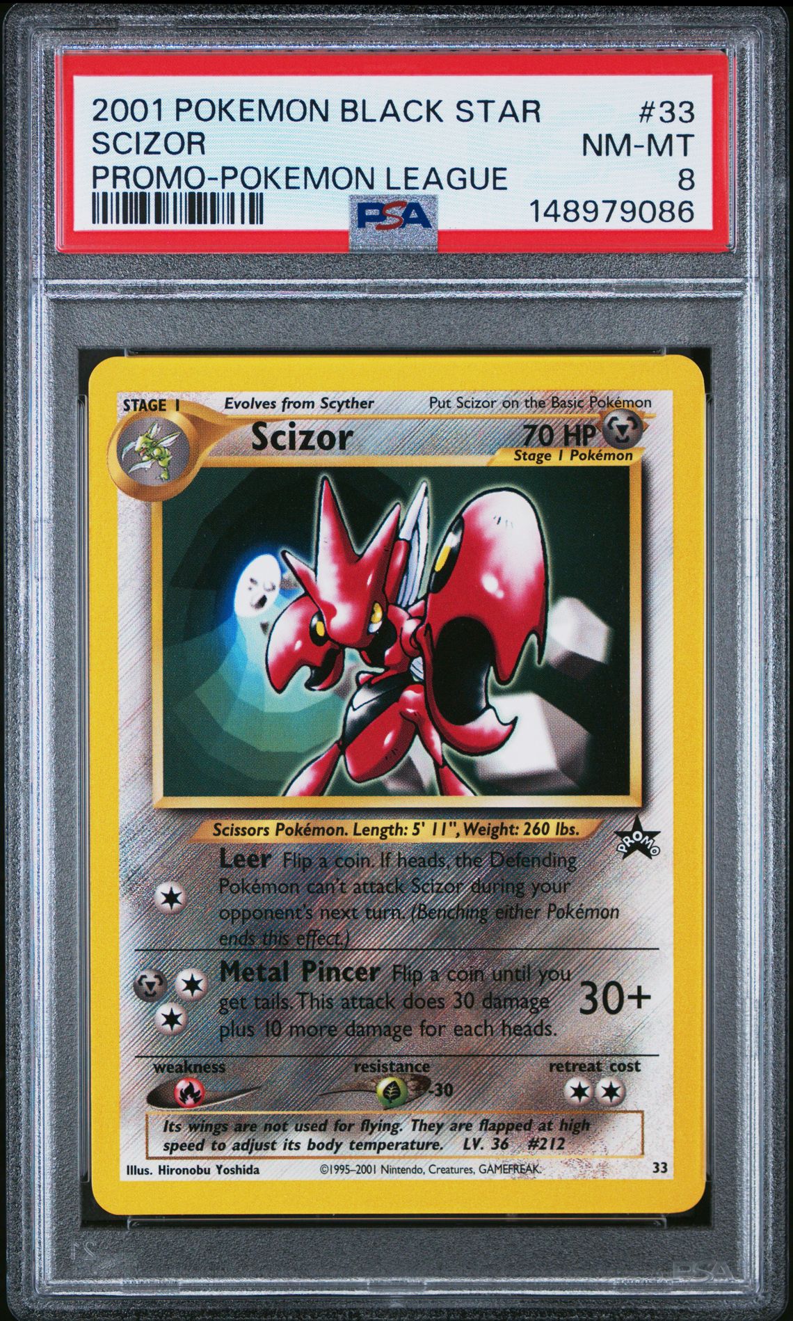 2001 Pokemon POKEMON PROMO BLACK STAR POKEMON LEAGUE #33 Scizor front