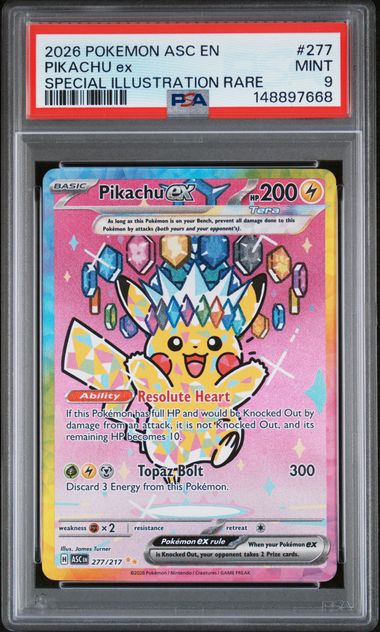2026 Pokemon SPECIAL ILLUSTRATION RARE #277 Pikachu EX front