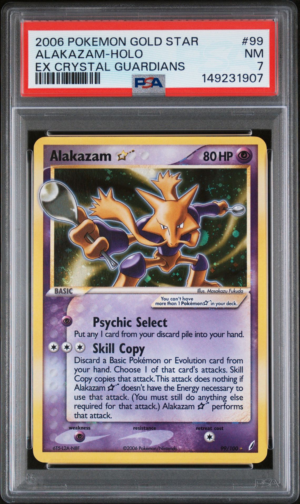 2006 Pokemon POKEMON EX CRYSTAL GUARDIANS #99 Alakazam-Holo front