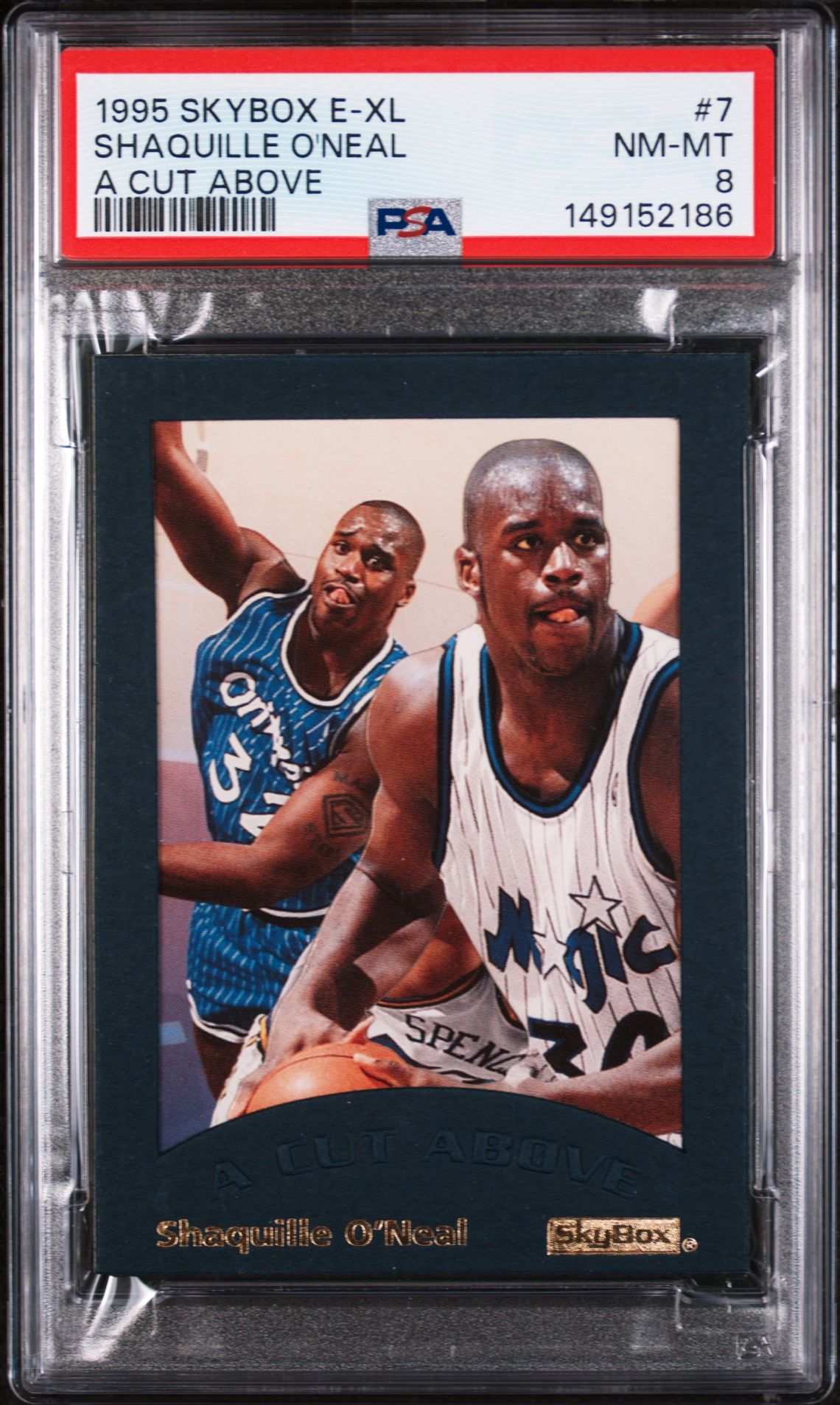 1995 Fleer SKYBOX E-XL A CUT ABOVE GOLD MEDALLION #7 Shaquille O'Neal front