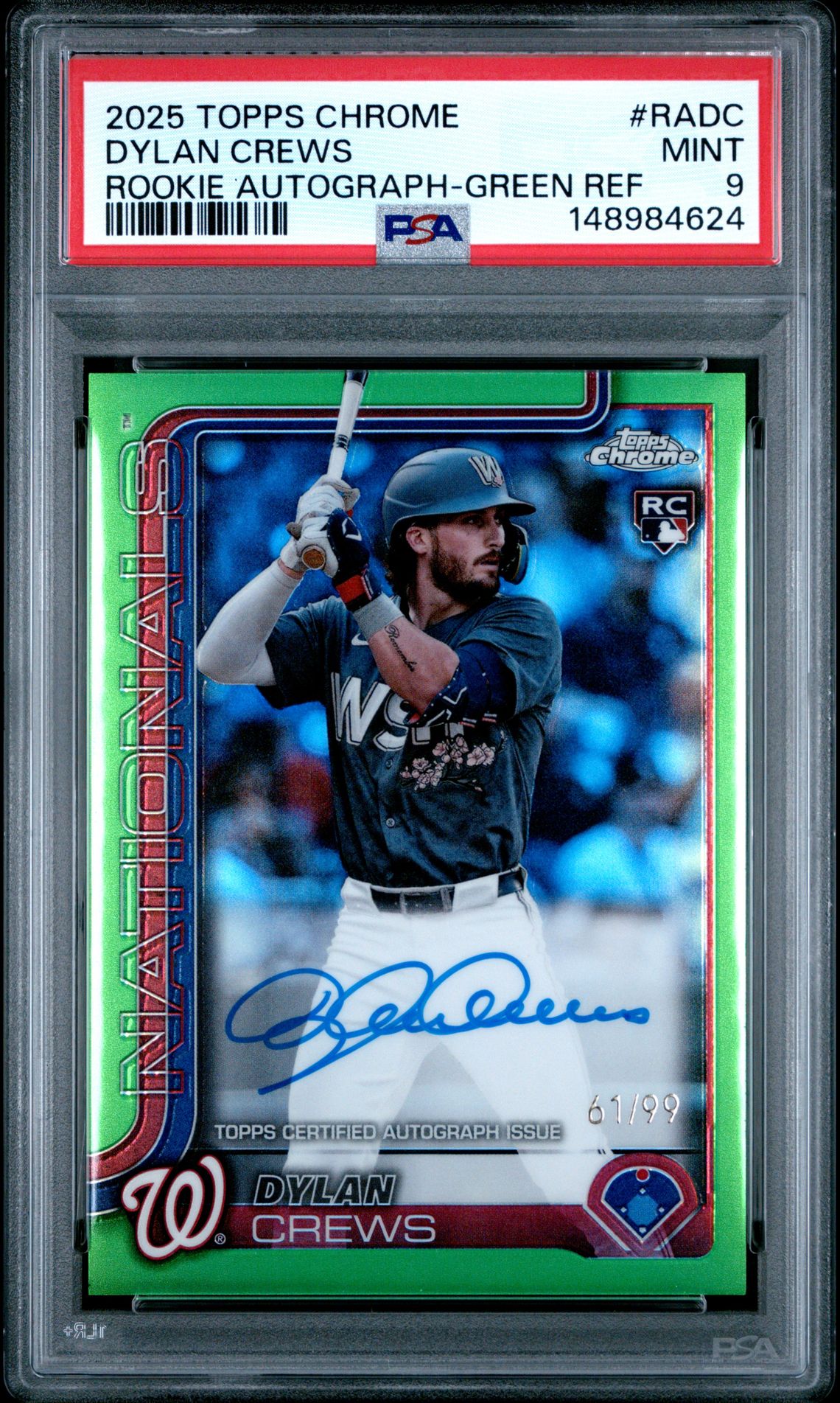 2025 Topps TOPPS CHROME ROOKIE AUTOGRAPHS GREEN REF #RADC Dylan Crews front