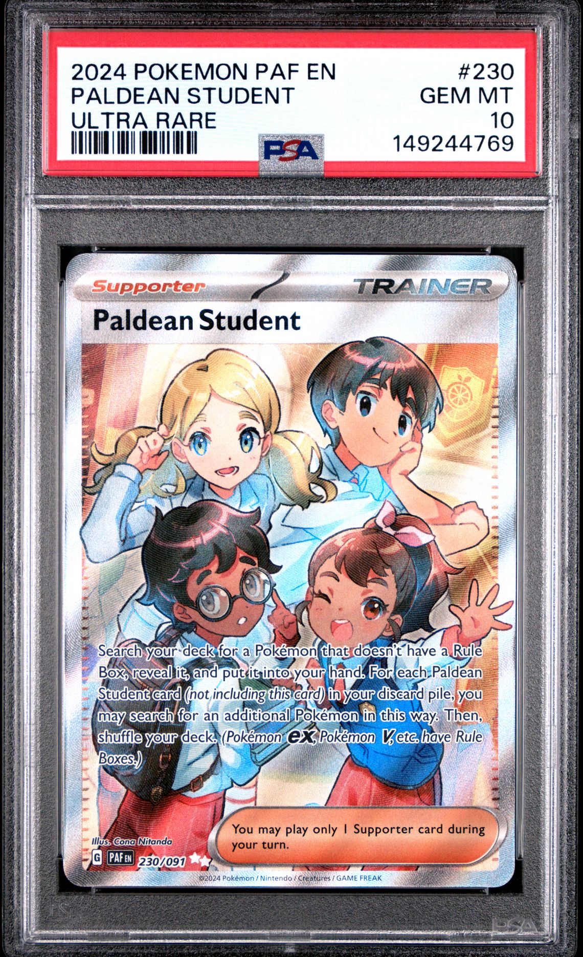 2024 Pokemon POKEMON PAF EN-PALDEAN FATES ULTRA RARE #230 Paldean Student front