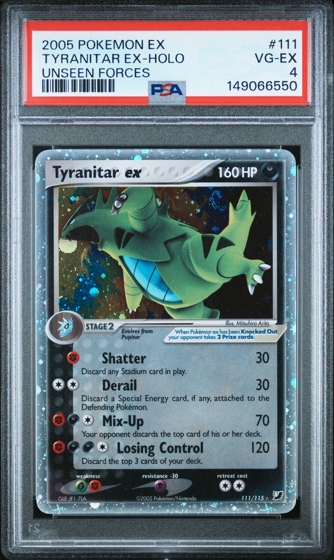 2005 Pokemon POKEMON EX UNSEEN FORCES #111 Tyranitar Ex-Holo front