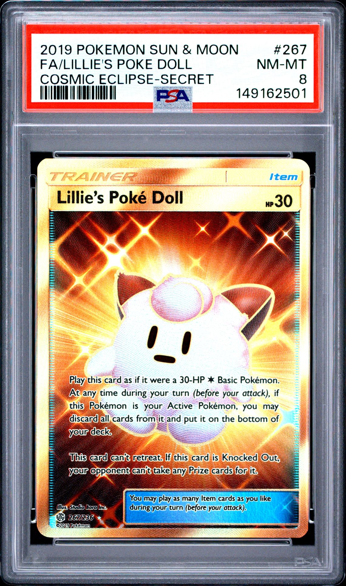 2019 Pokemon Sun & Moon Cosmic Eclipse Fa/Lillie's Poke Doll #267 (Cosmic Eclipse-Secret) Nm-Mt 8 front