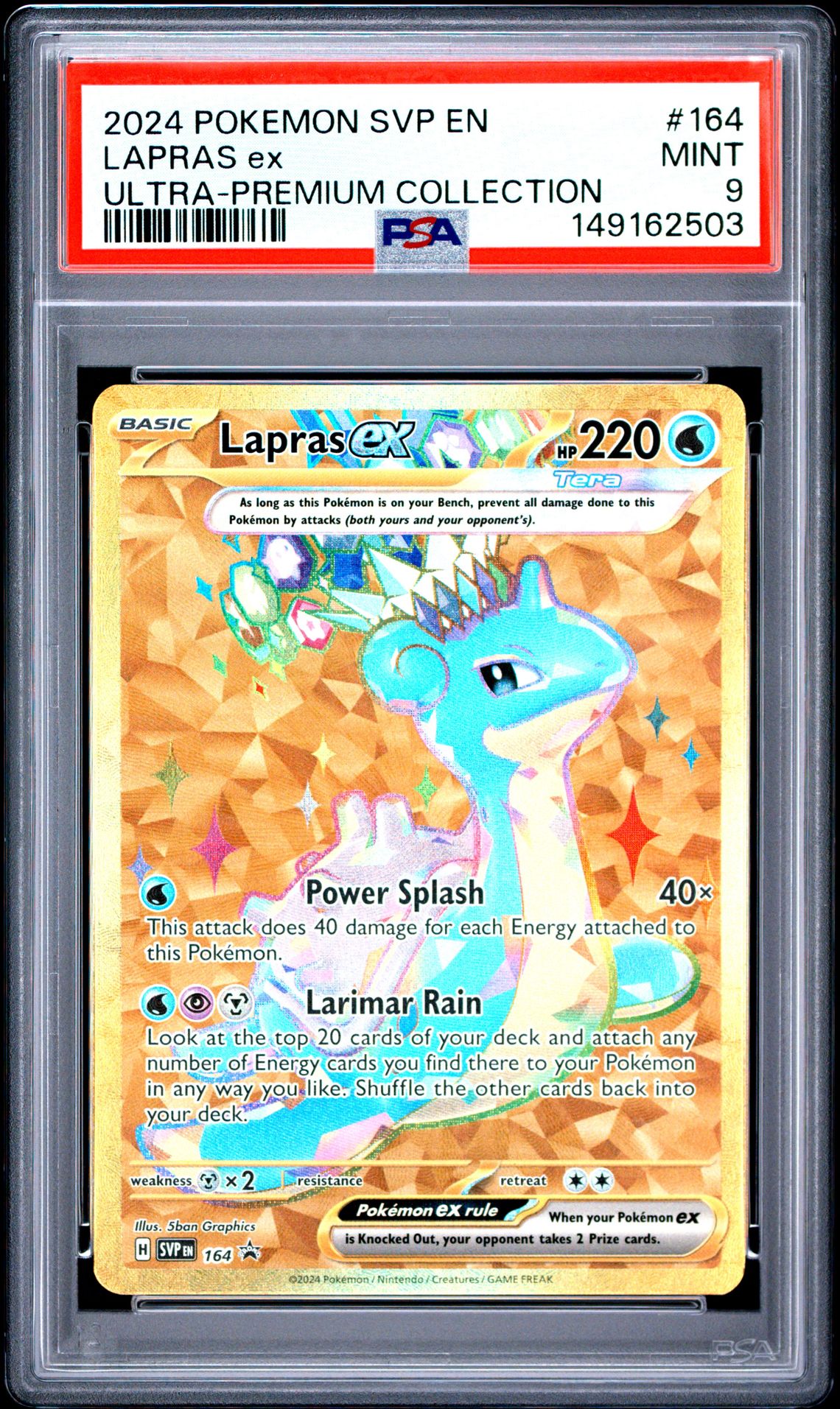 2024 Pokemon Svp En-Sv Black Star Promo Lapras Ex #164 (Ultra-Premium Collection) Mint 9 front