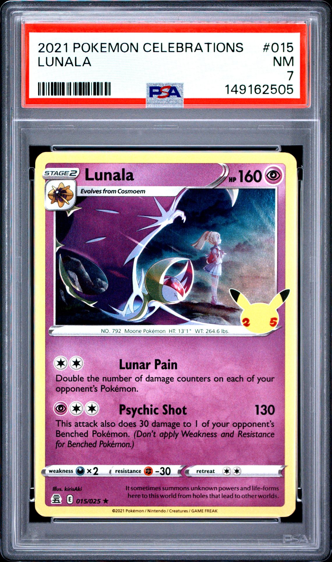 2021 Pokemon Celebrations Lunala #015 Nm 7 front