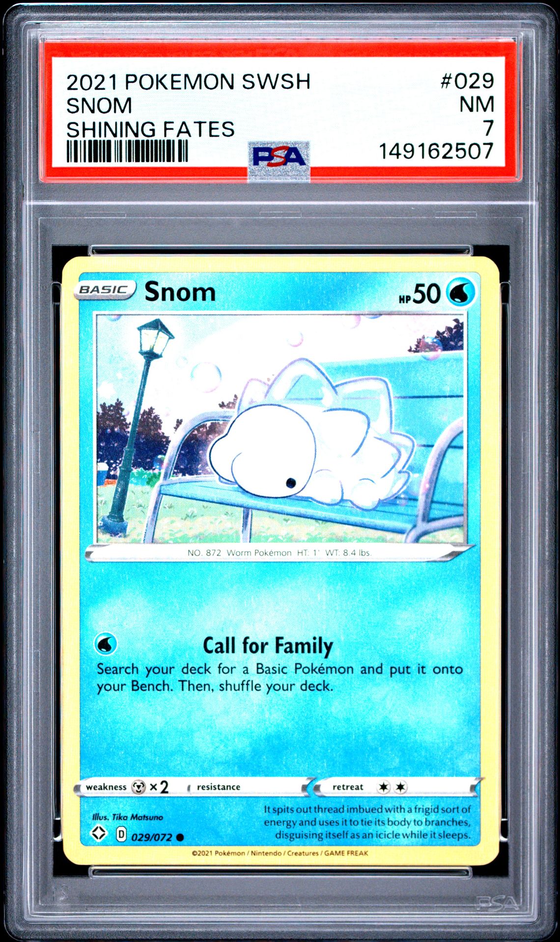 2021 Pokemon Sword & Shield Shining Fates Snom #029 (Shining Fates) Nm 7 front