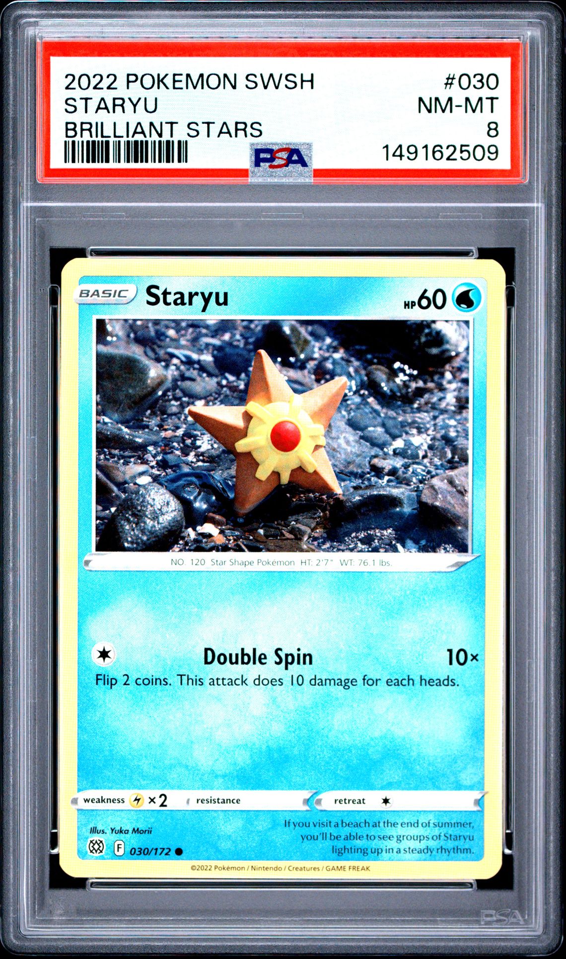 2022 Pokemon Sword & Shield Brilliant Stars Staryu #030 (Brilliant Stars) Nm-Mt 8 front