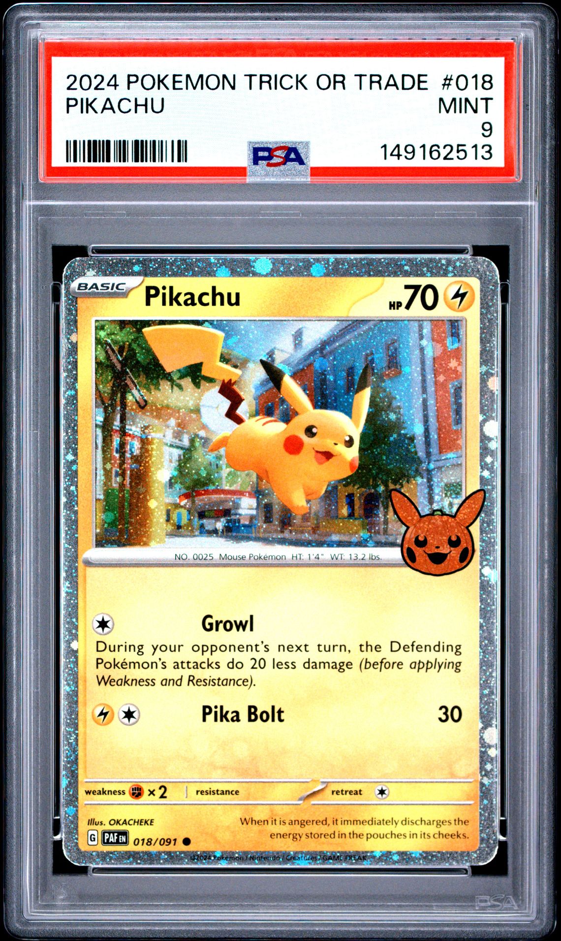 2024 Pokemon Trick Or Trade Pikachu #018 Mint 9 front