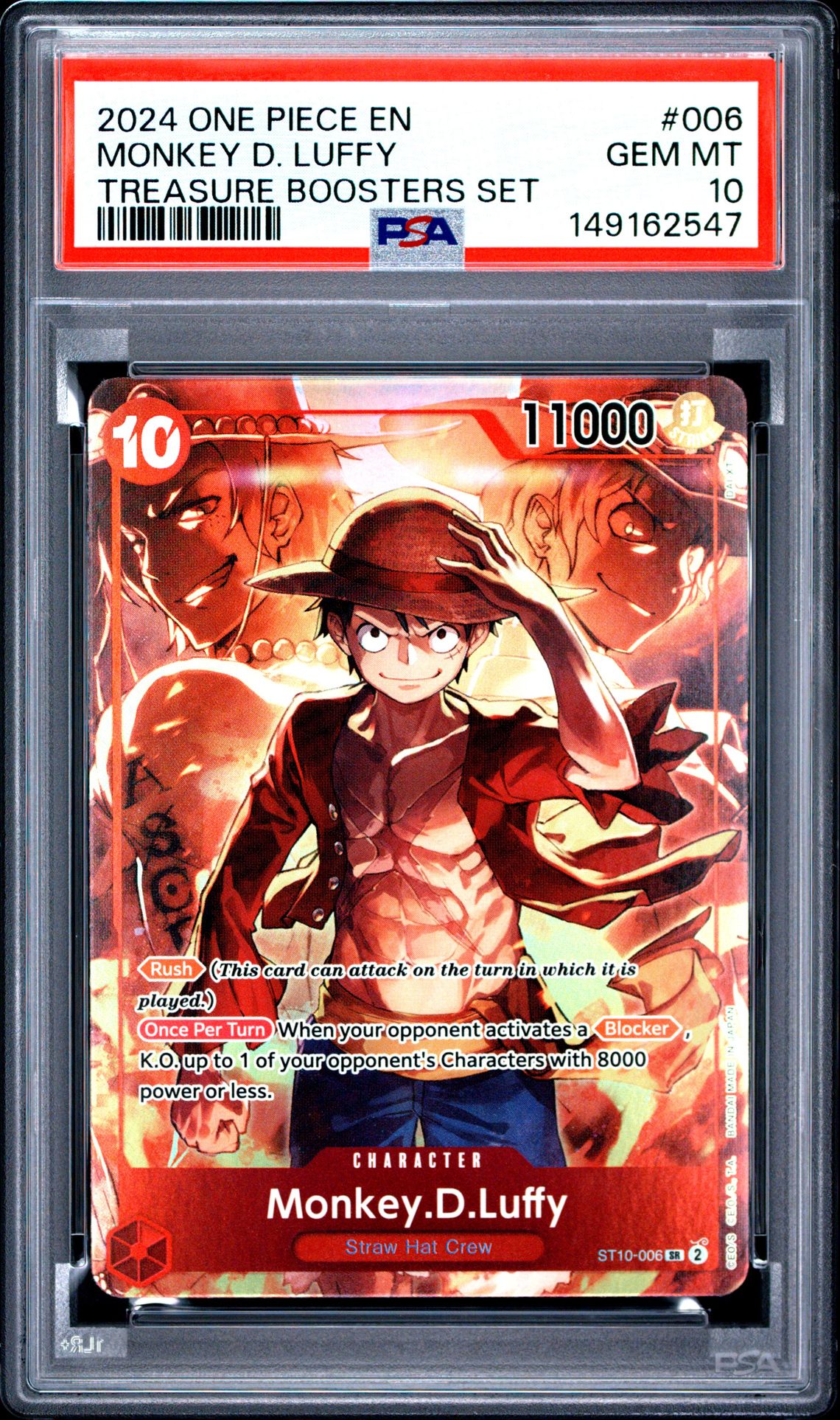 2024 One Piece Promos Monkey D. Luffy #006 (Treasure Boosters Set) Gem Mt 10 front