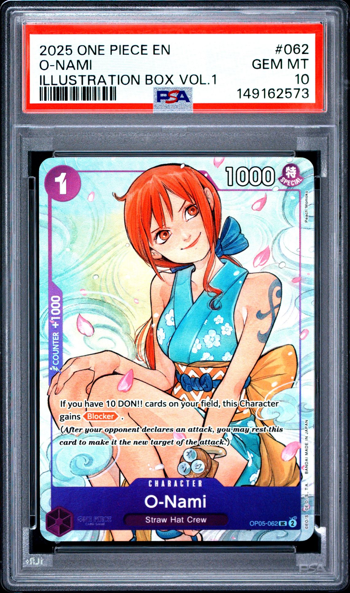 2025 One Piece Promos O-Nami #062 (Illustration Box Vol.1) Gem Mt 10 front