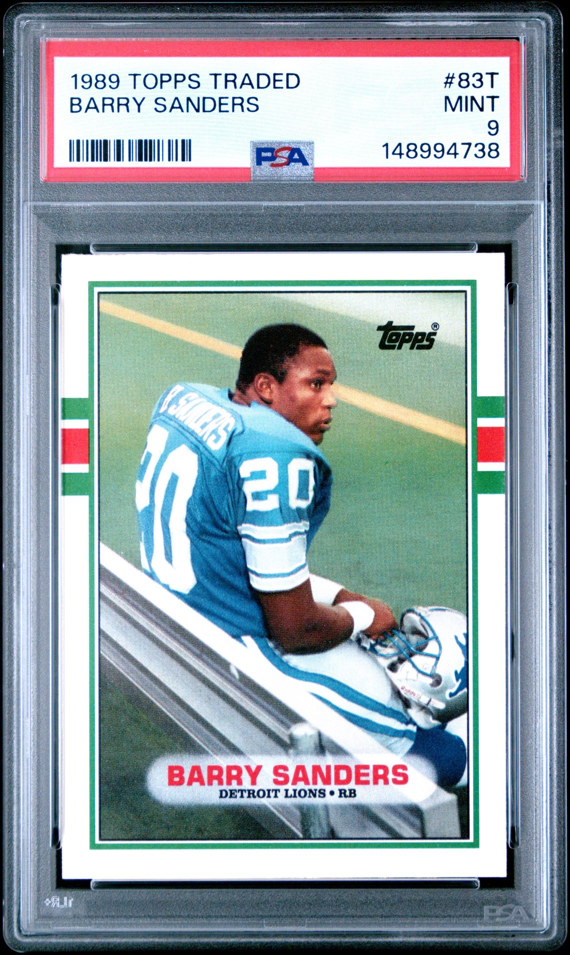 1989 Topps Traded Barry Sanders #83T Mint 9 front