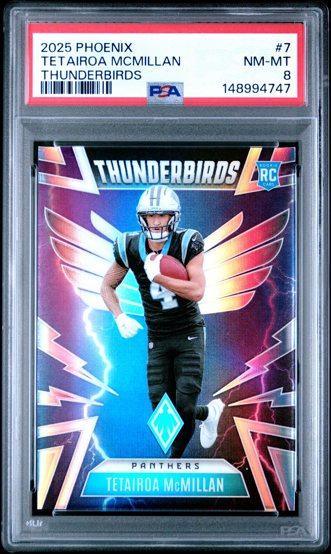 2025 Panini Phoenix Thunderbirds Tetairoa Mcmillan #7 Nm-Mt 8 front