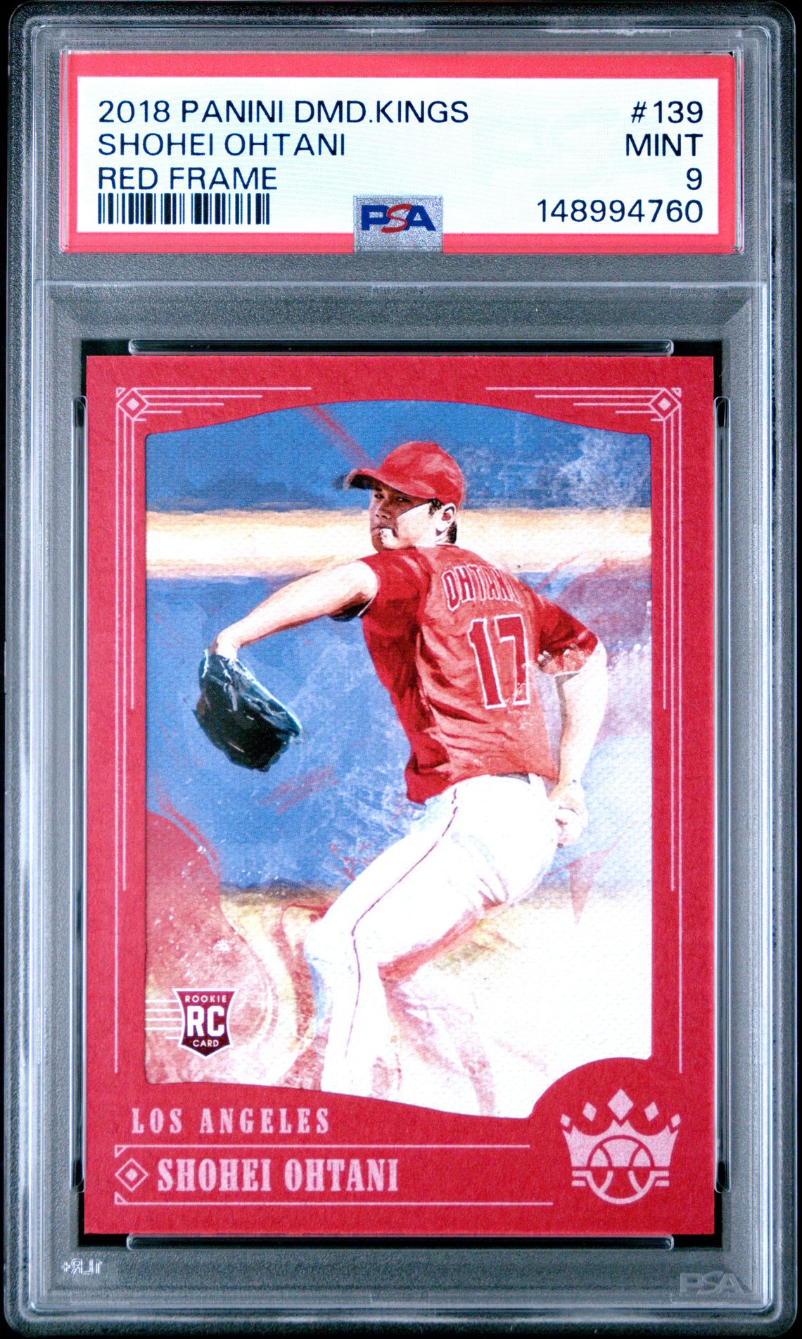 2018 Panini Diamond Kings Shohei Ohtani #139 (Red Frame) Mint 9 front