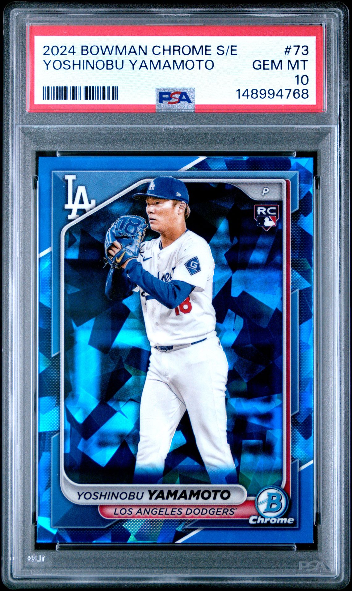 2024 BOWMAN CHROME SAPPHIRE EDITION YOSHINOBU YAMAMOTO  73 GEM MT 10 front