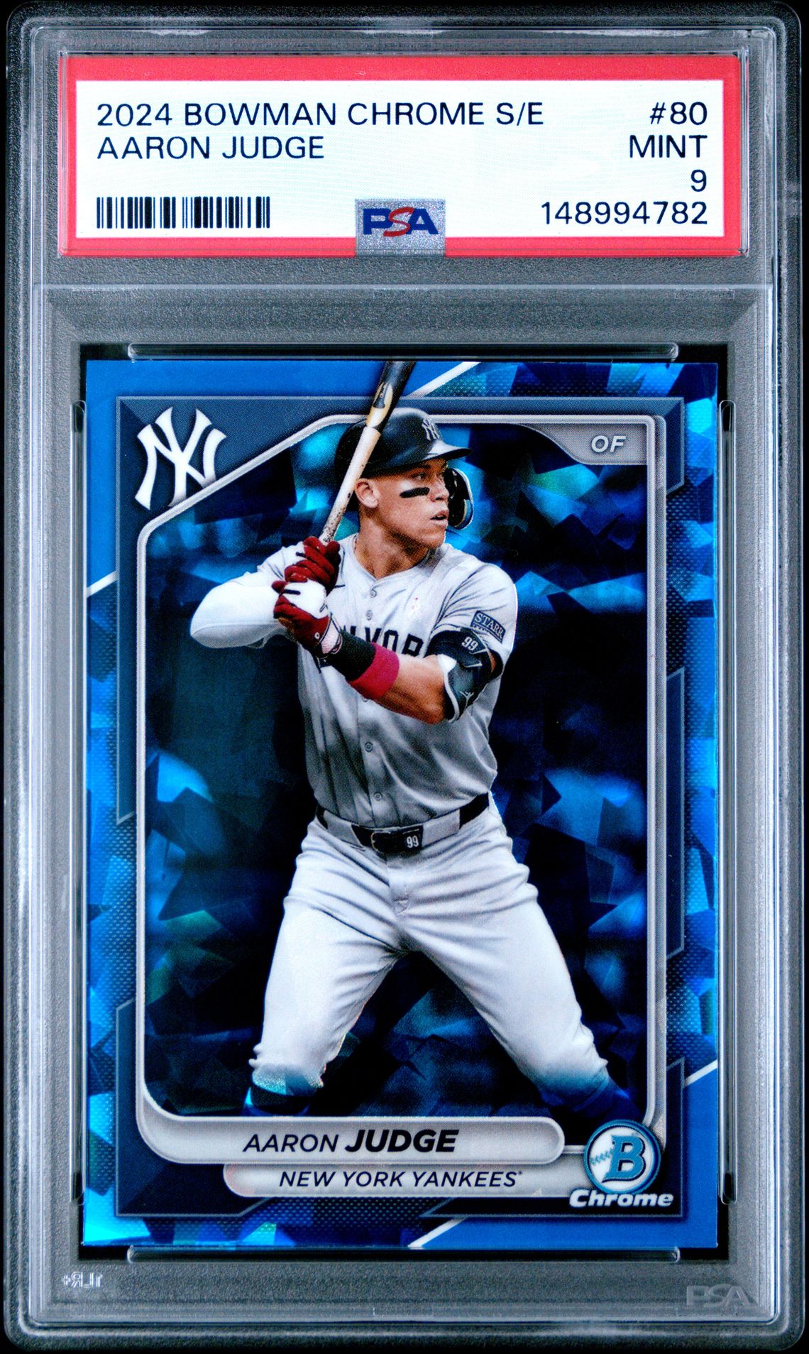 2024 Bowman Chrome Sapphire Edition Aaron Judge #80 Mint 9 front