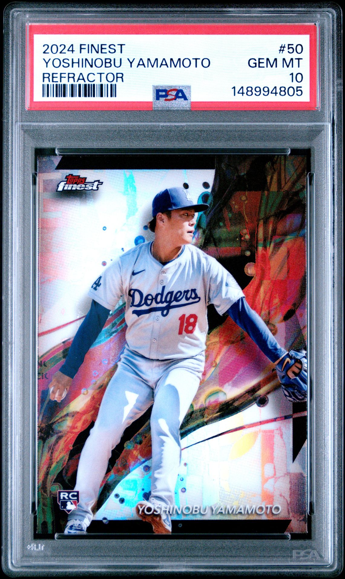 2024 Topps Finest Yoshinobu Yamamoto #50 (Refractor) Gem Mt 10 front